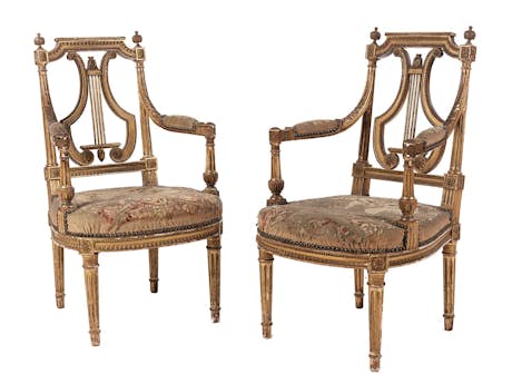 Paar Kinderstühle im Louis XVI-Stil